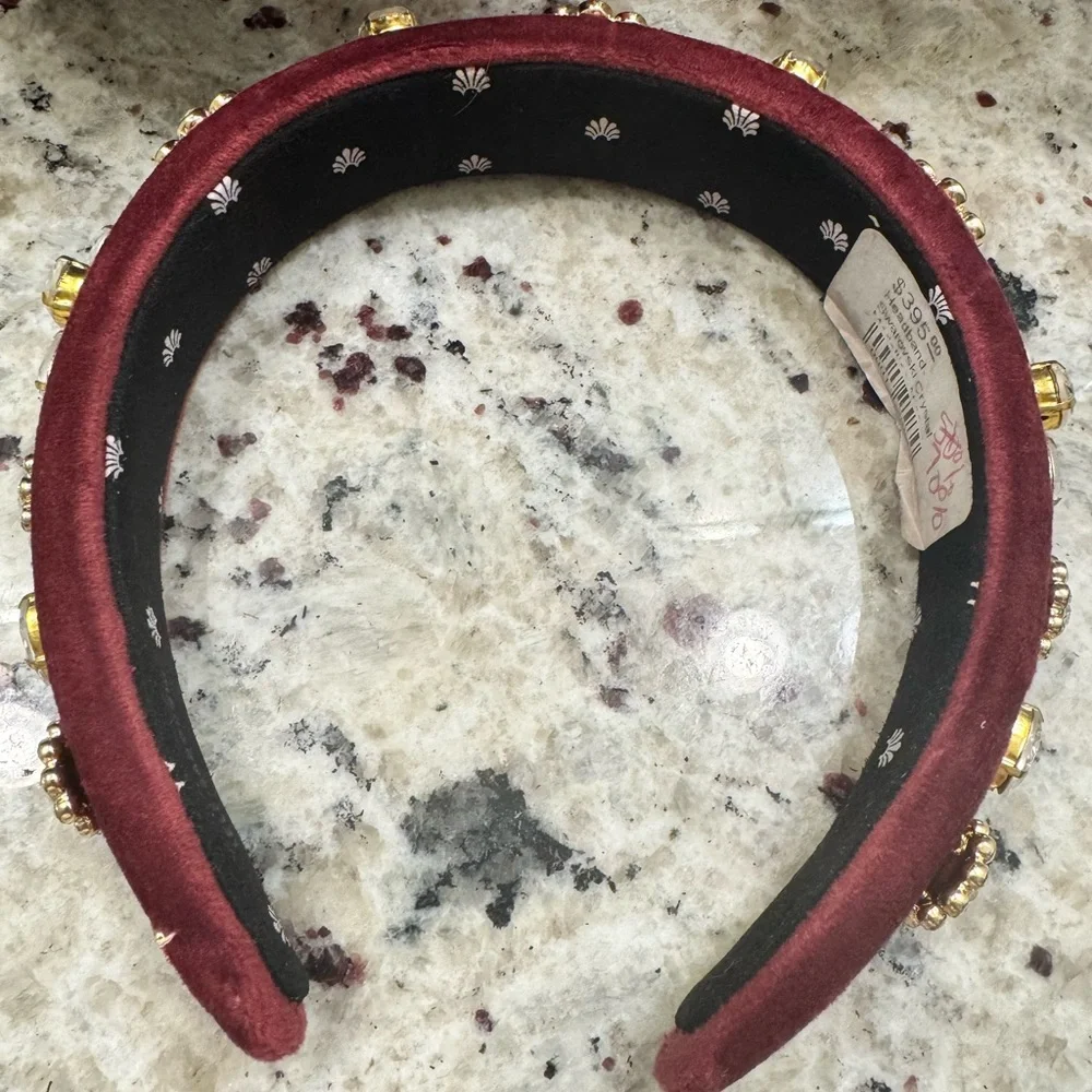 Lele Sadoughi Women's Merlot Swarovski Crystal Medallion Alice Headband